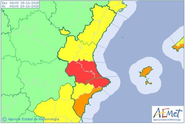 alerta roja por lluvias