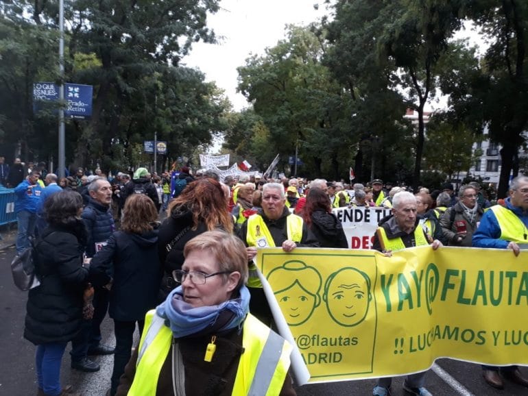Concentración de pensionistas en Madrid