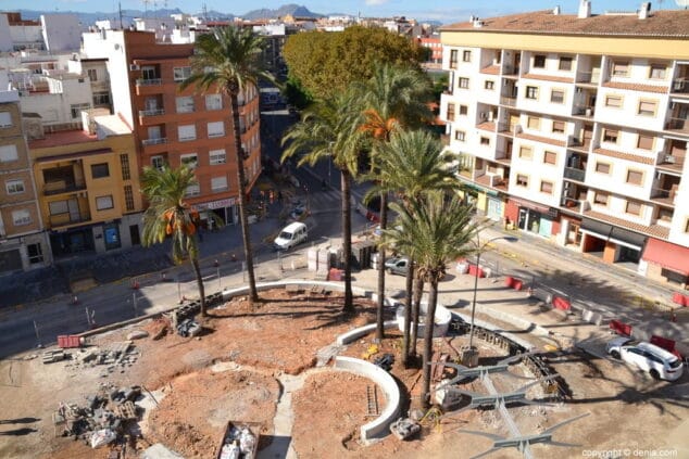 estado de las obras de la plaza archiduque carlos de denia