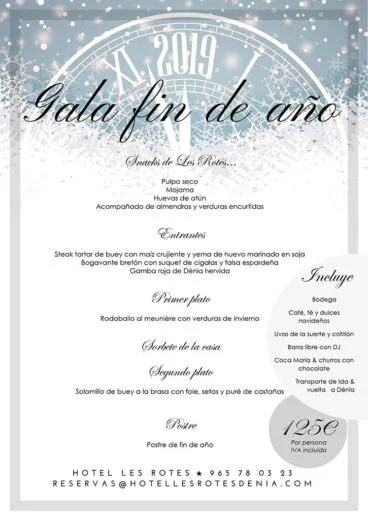 Gala Fin de año Hotel Les Rotes