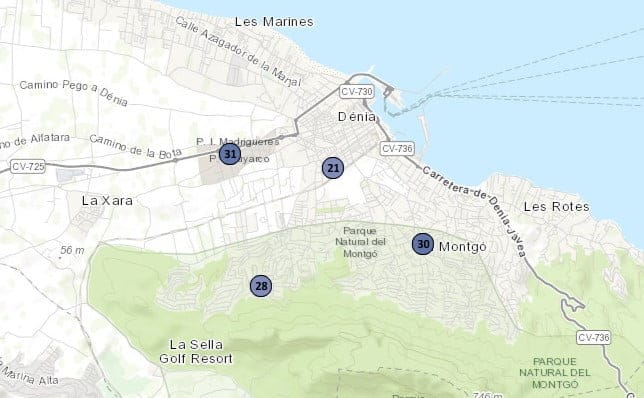 lluvia caida en las ultimas horas en denia