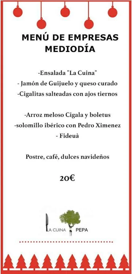 menu de empresa la cuina de pepa