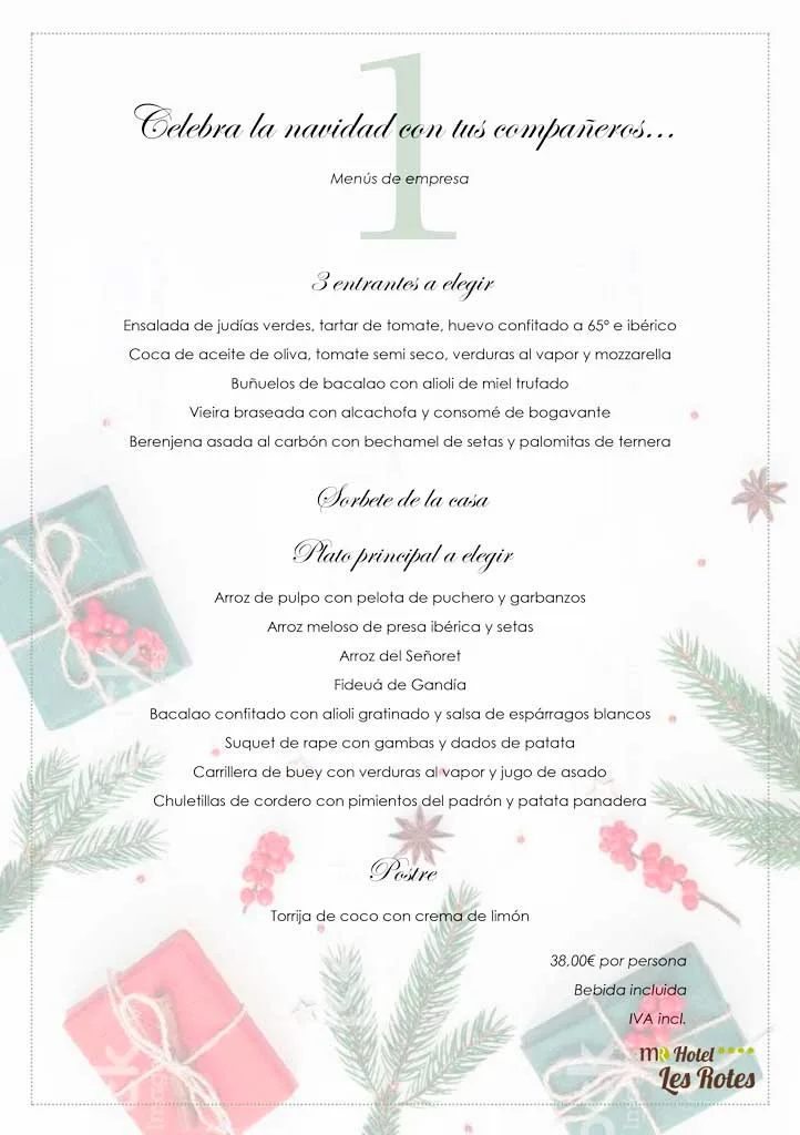menu empresa 2018 uno hotel les rotes