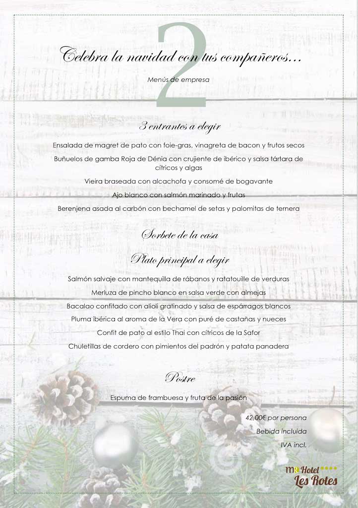 menu empresa dos 2018 hotel les rotes