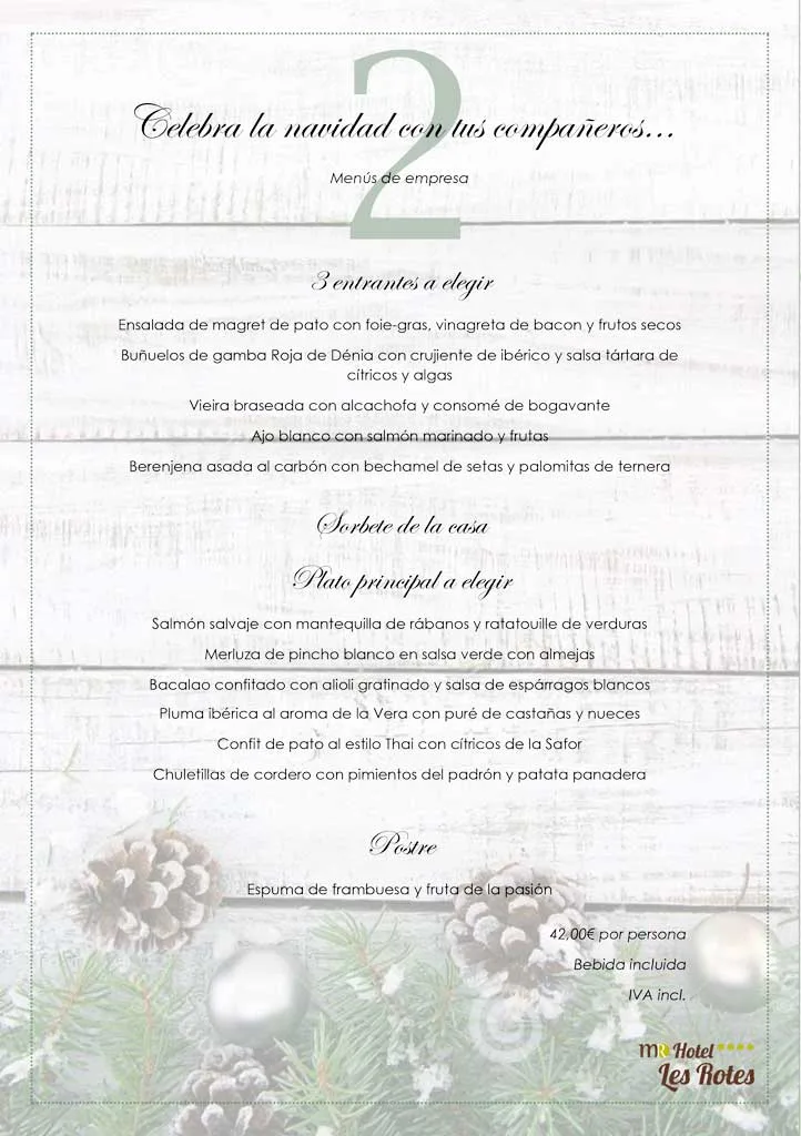 menu empresa dos 2018 hotel les rotes