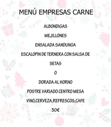Menú empresas Carne