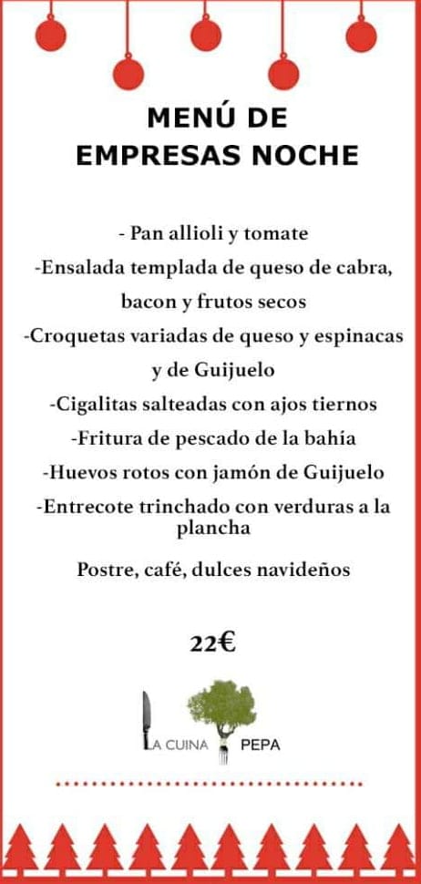 menu empresas noche la cuina de pepa
