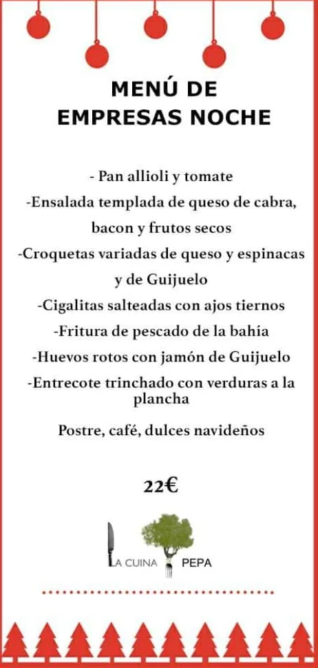 menu empresas noche la cuina de pepa