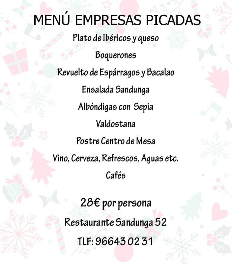 Menú empresas PICADAS