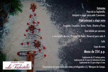 Menú la Tagliatella empresas y Navidad