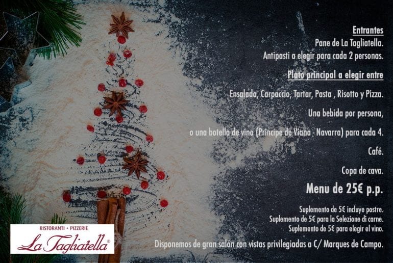 Menú la Tagliatella empresas y Navidad