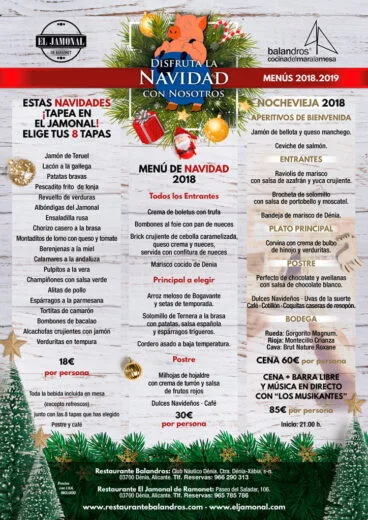 Menús Navidad El Jamonal de Ramonet