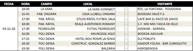 La lluvia fue la protagonista de la Liga Comarcal de fútbol sala de Acydma 4 proxima jornada liga acydma