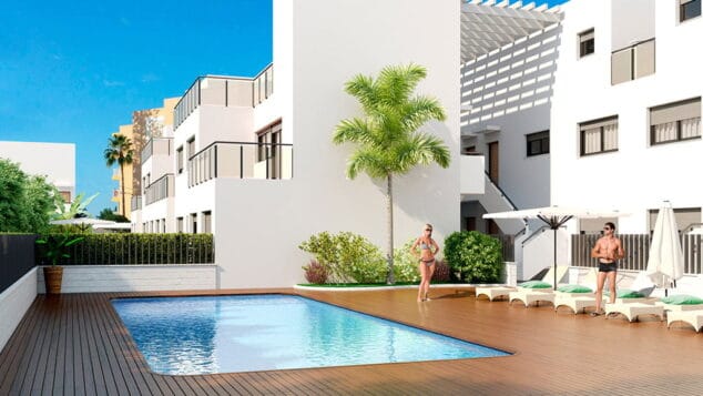 Fantásticas propiedades en Residencial Tierra Marina, a tan solo 50m de la playa Els Molins 2 piscina del residencial tierra marina en denia