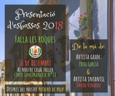 Presentación de bocetos de la falla Les Roques