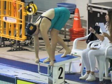 Sara en el inicio de una de las pruebas