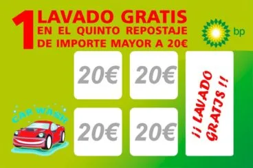 Bono Lavado gratis 2019 Gasolinera BP Dénia