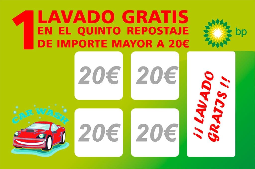 bono lavado gratis 2019 gasolinera bp denia