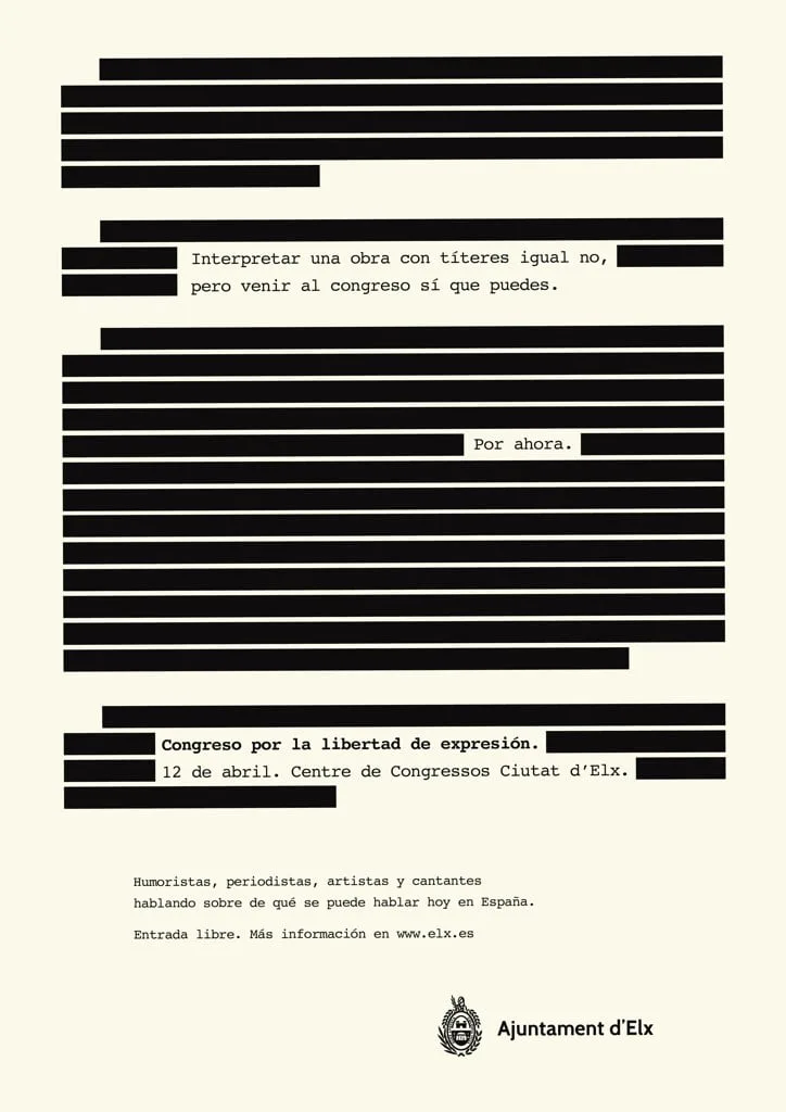 La "Censura" de la agencia dianense Sapristi consigue el Premio Anuaria 2018 del diseño gráfico español 1 campana censura de sapristi para el ayuntamiento de elche