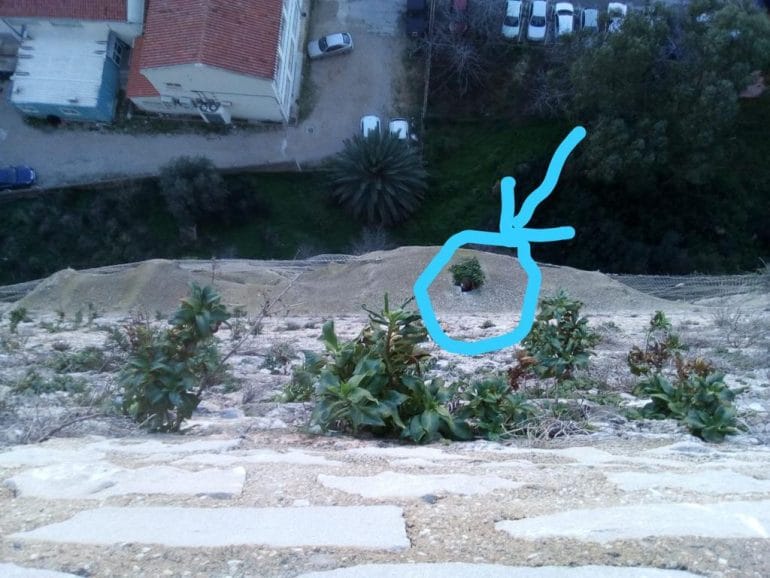 Lugar en el que quedó atrapado el gato