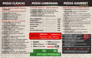 Nueva carta Pizzería Taormina