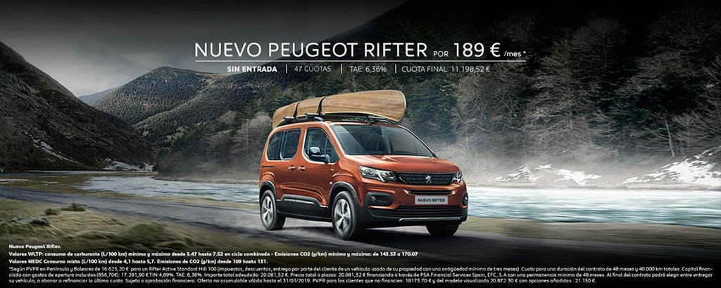 nuevo peugeot rifter en peumovil denia