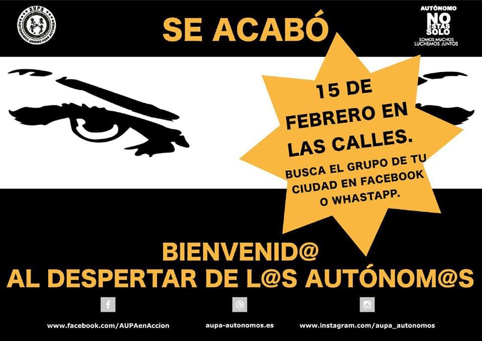 concentracion de los autonomos el 15 de febrero