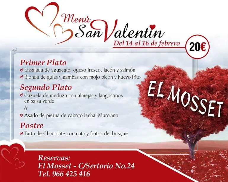 Menú San Valentín El Mosset