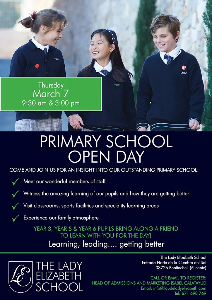 Primary School Open Day and Learn With a Friend The Lady Elizabeth School