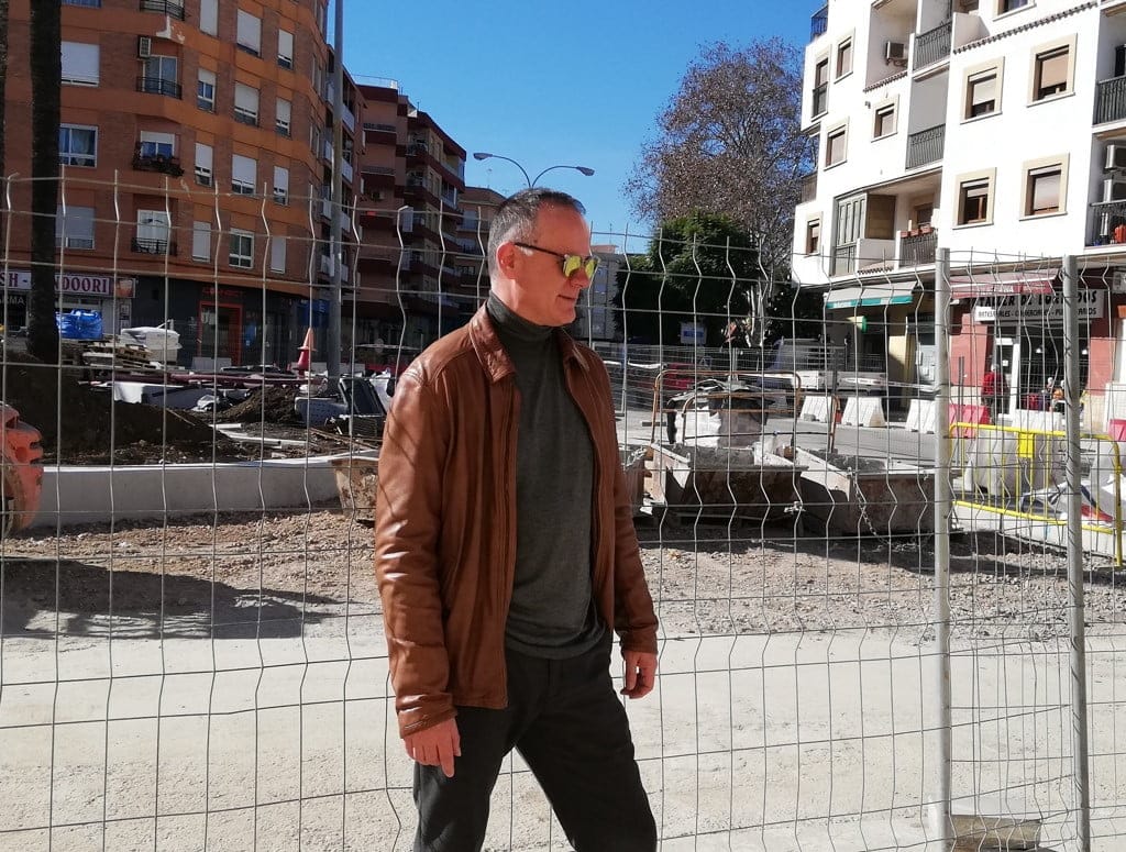 sergio benito en las obras de la plaza archiduque carlos