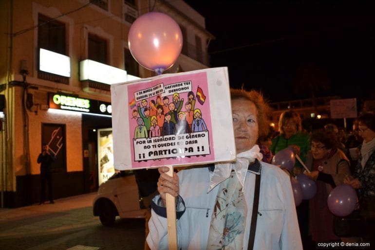 Manifestación feminista Dénia - Pancarta