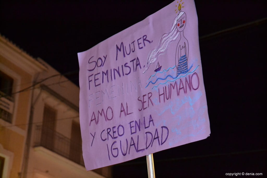 Manifestación feminista Dénia – Pancarta