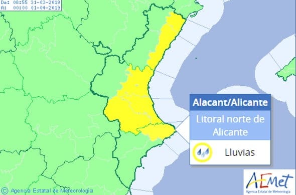 alerta amarilla 31 marzo