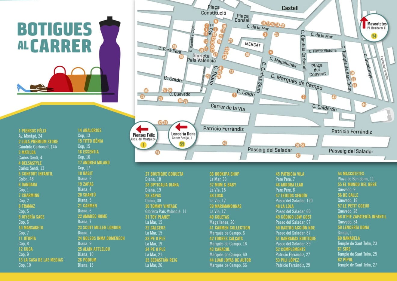 Comercios participantes en Botigues al Carrer