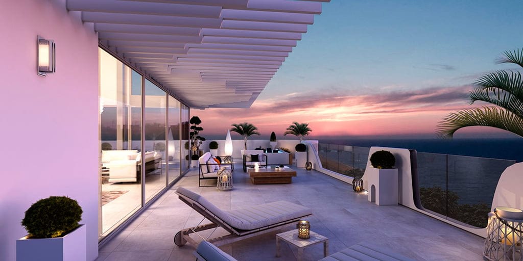 terraza con vistas la mar en las olas