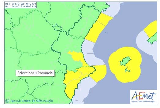 alerta amarilla domingo 22 de abril