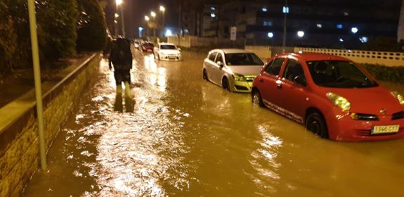 Calles inundadas en Dénia