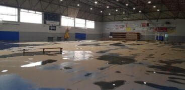 desoladora imagen del pabellon inundado