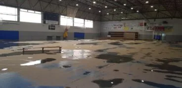 desoladora imagen del pabellon inundado