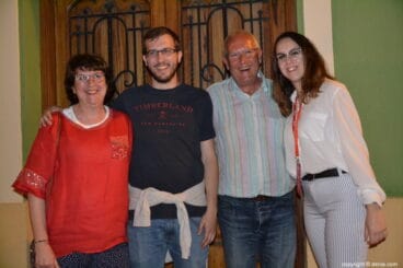 Vicent Grimalt con su mujer y sus hijos