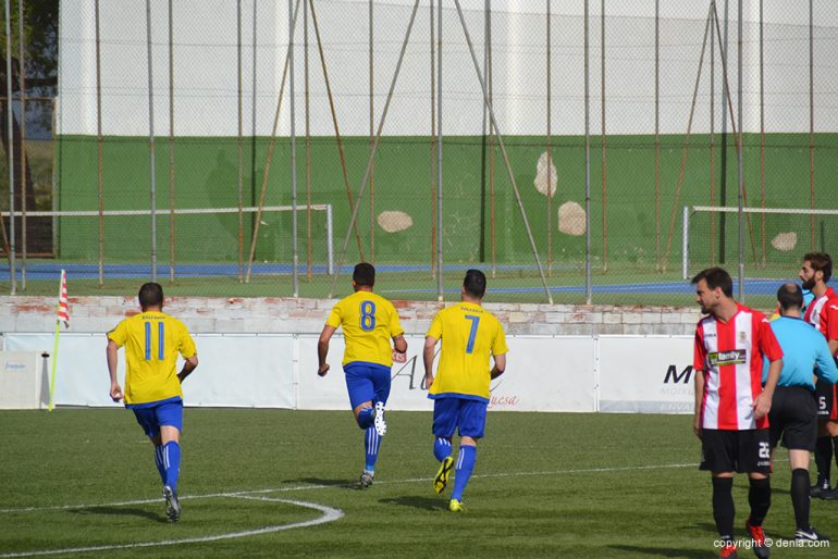 Celebration of the first goal of Dénia