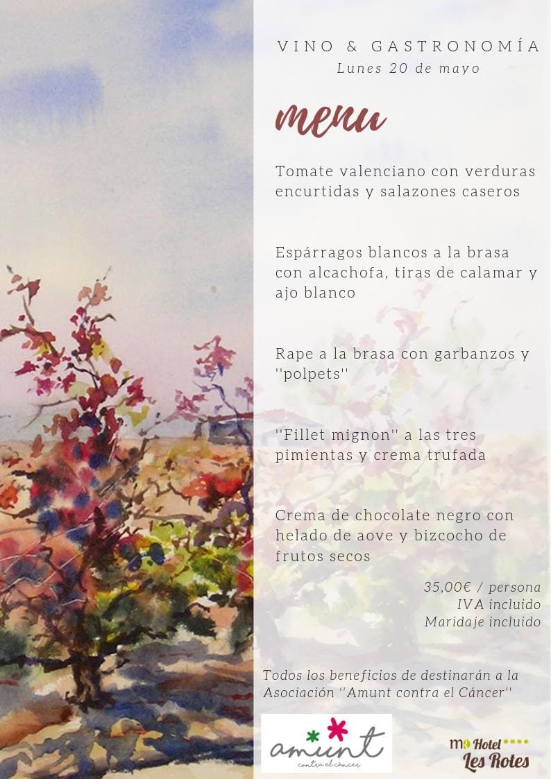 menu cena solidaria hotel les rotes