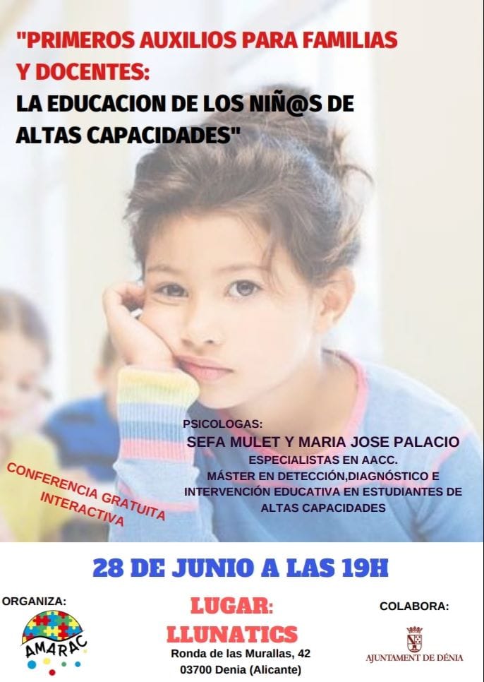 amarac organiza una conferencia para aportar luz al ambito de las altas capacidades