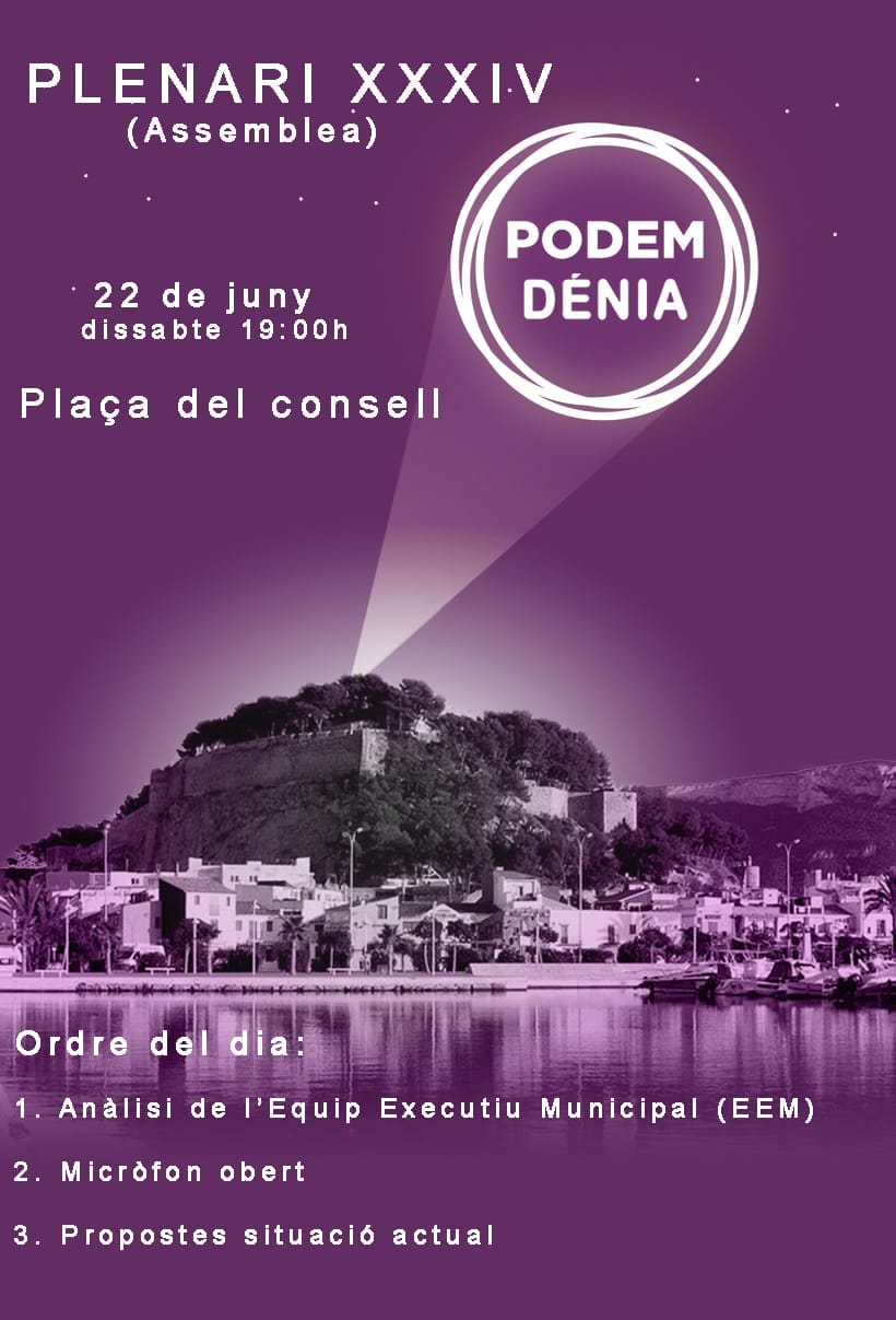 Podemos Dénia analizará en la asamblea de este sábado la situación actual del partido 1 asamblea podemos denia
