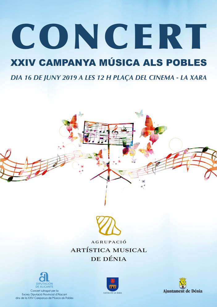 Cartel del concierto en La Xara de Música als Pobles