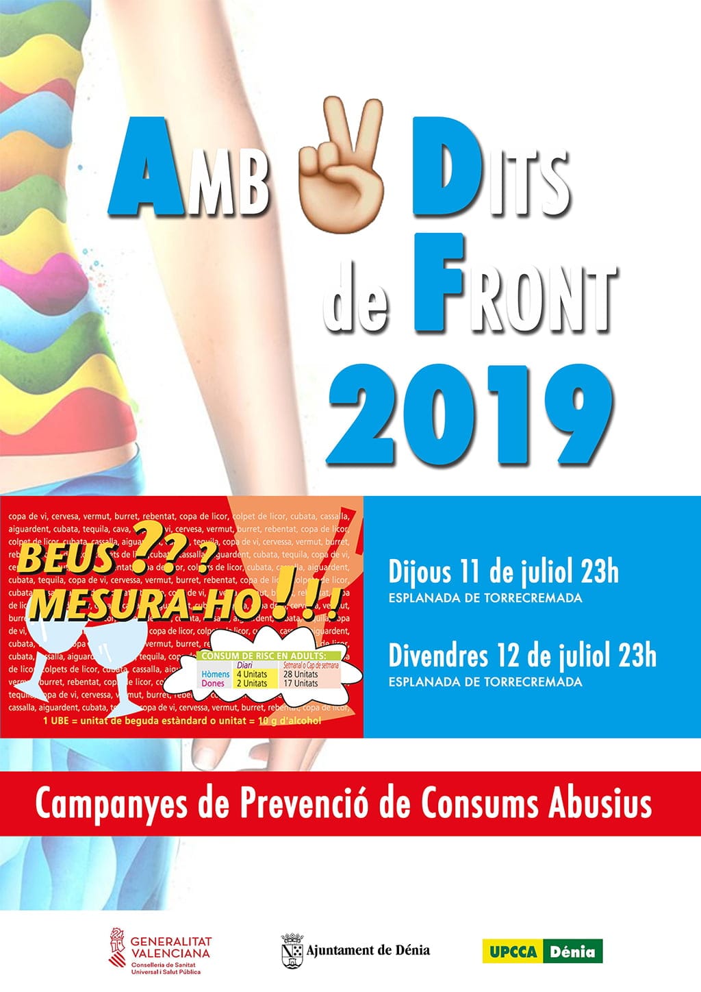 cartel de la campana de prevencion amb dos dits