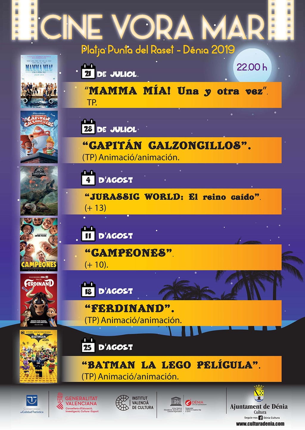 cartel del cine vora al mar 2019