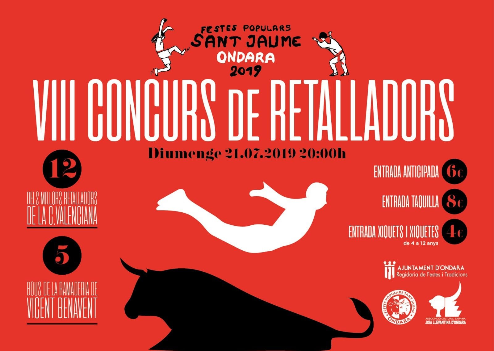 Programa de fiestas Sant Jaume (Ondara) 2019 2 cartel del concurso de recortadores de ondara