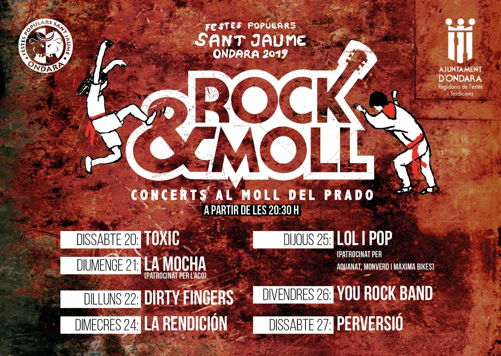 Programa de fiestas Sant Jaume (Ondara) 2019 1 cartel rock moll 2019