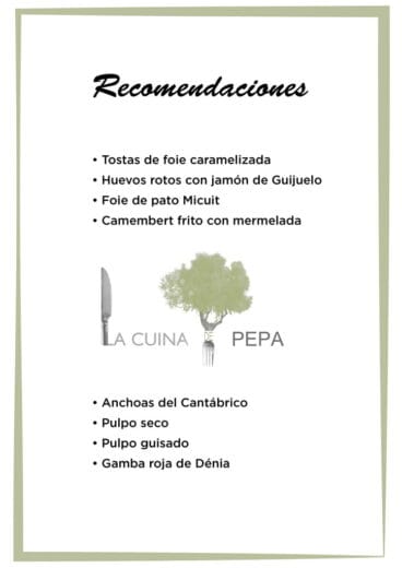 Recomendaciones La Cuina de Pepa